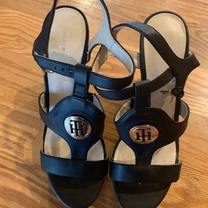 Tommy Hilfiger black heel sandals